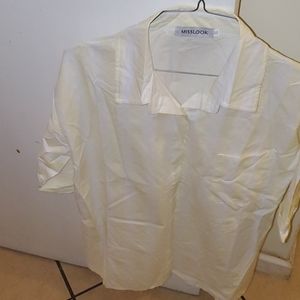 Yellow and white collar shirt